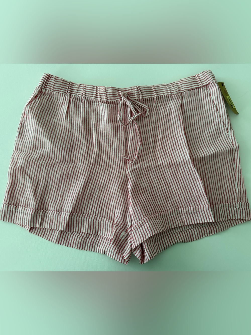 Daniel Cremieux Red & White Striped High-Waist Women's Shorts